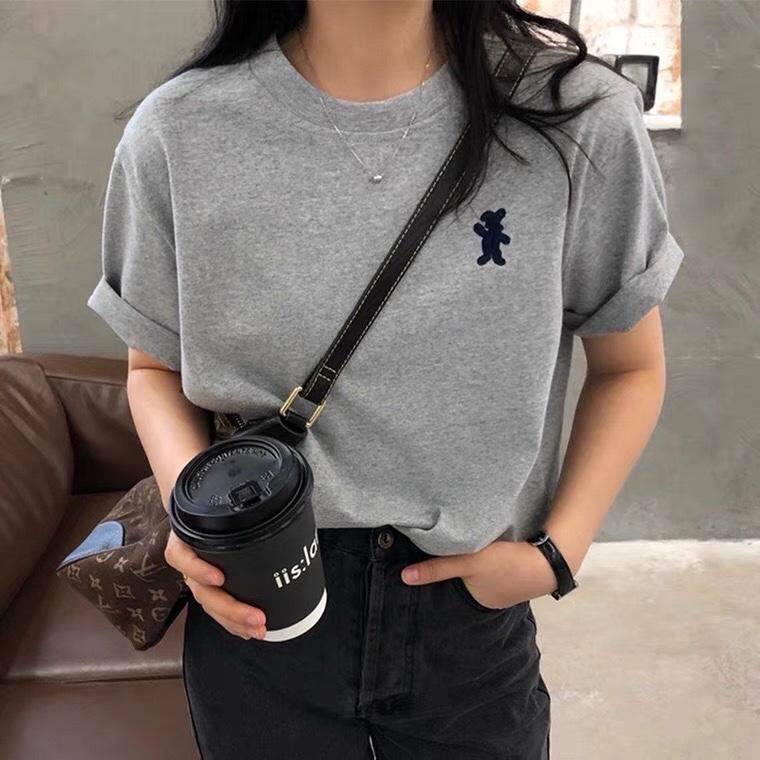 简单刺绣T，女装，暖色气流