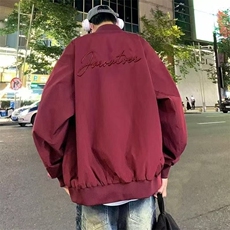 字母印花棒球男士春秋外套潮牌新款美式高街飞行员夹克男JKW721，男装夹克，星座516A