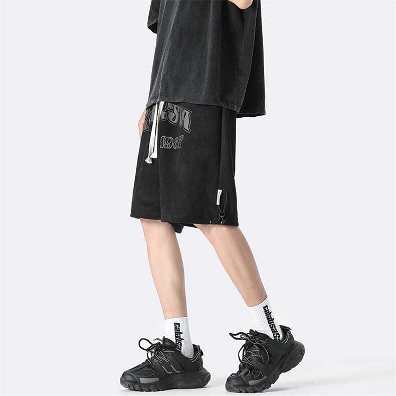 B225-K2208-P55-X69--聚酯纤维-美式麂皮绒印花短裤,男装牛仔裤,电商B225