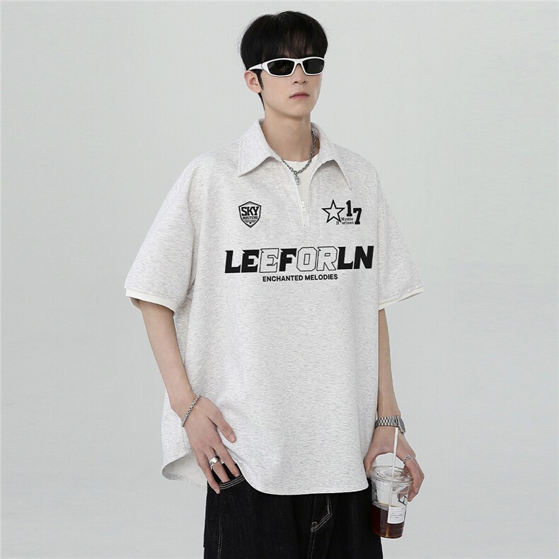 假两件复古潮牌美式高级时尚学生cleanfit短袖POLO衫T恤T309-P38,男装Polo衫,电商C307