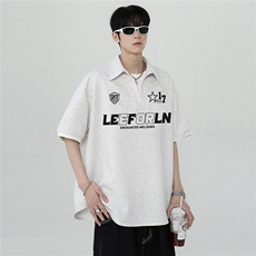 假两件复古潮牌美式高级时尚学生cleanfit短袖POLO衫T恤T309-P38，男装Polo衫，电商C307