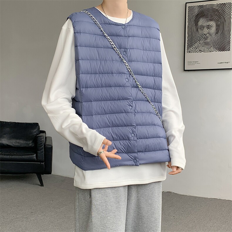 8XL-M轻薄羽绒服马甲男背心内胆90白鸭绒马夹外套YRFC07P98控138,男装背心/马甲,电商D206-1