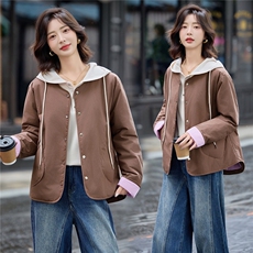 超好看夹棉厚外套短款棉服女2025秋冬保暖小个子百搭休闲气质穿搭，女装棉衣/棉服，梦懿尔