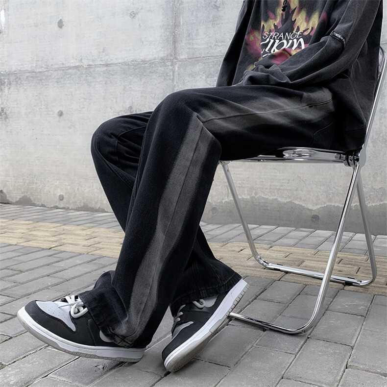 复古牛仔裤男夏季薄款男款韩版潮牌高街裤子N08112-P43图片