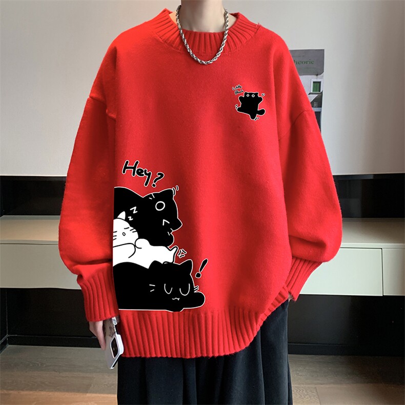 半高领毛衣男大码胖子针织衫毛线衣 M18462-P45 加绒款-P65图片