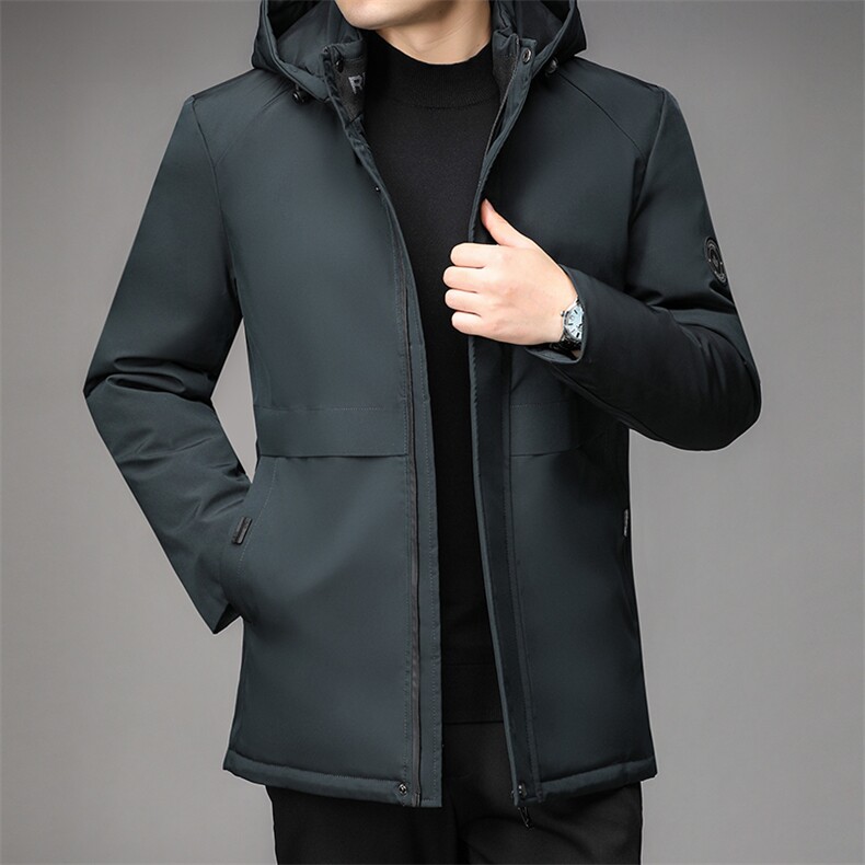 DMF378钱塘2020-2中年男士冬季厚款百搭简约连帽羽绒服P97,男装棉衣,钱塘207-2