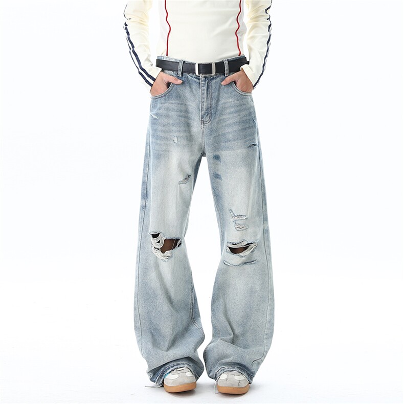 D2588024P65控68全新升级YKK拉链高品质破洞牛仔裤，男装牛仔裤，电商D258