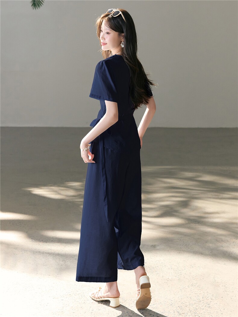 时尚休闲棉麻两件套裤2026年夏季时尚潮流,女装套装/套裙,江南富贵女
