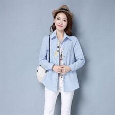 长袖拼接POLO领衬衫2020年秋季潮流简约个性显瘦修身百搭，女装衬衫，众宇琦