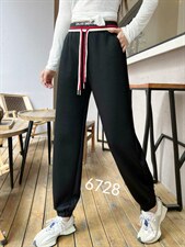 双抽绳腰头卫裤，女装休闲裤，帝瀛 DY