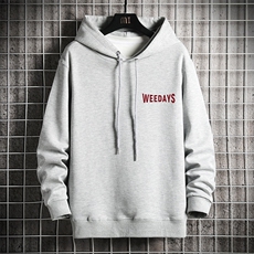 WY2113-P40加绒P45纯连帽卫衣男大码运动帽衫宽松薄外套，男装卫衣，电商A040A
