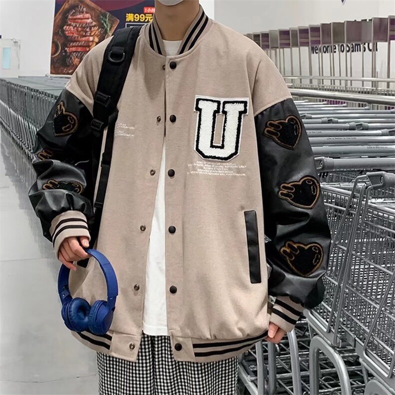 春季潮牌宽松休闲情侣外套新款美式街头棒球服夹克男W3040-P68,男装夹克,星座512-2