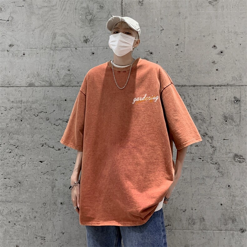 2025年夏季复古水洗T恤力推XZ517A-BK1165P38，男装T恤，星座517A