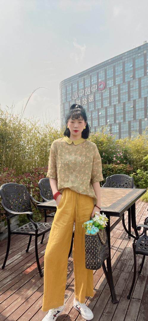纯苎连衣裙小衫裤子裙子衬衣 时尚风 风淑女风休闲风，女装连衣裙，川哲