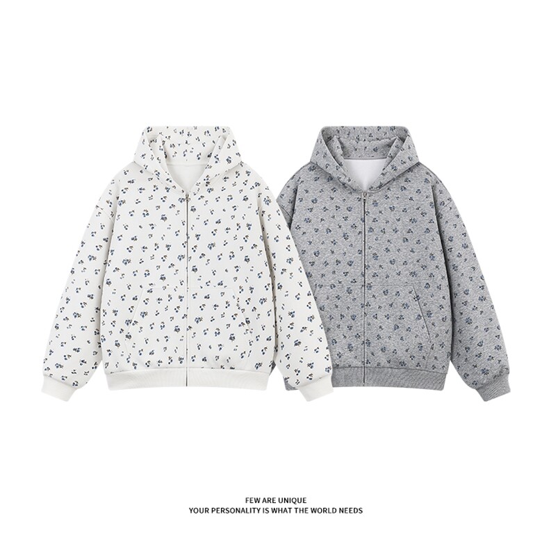 秋季新款满印花卫衣5Q1101-TP5588 美式碎花连帽卫衣帽衫潮牌图片