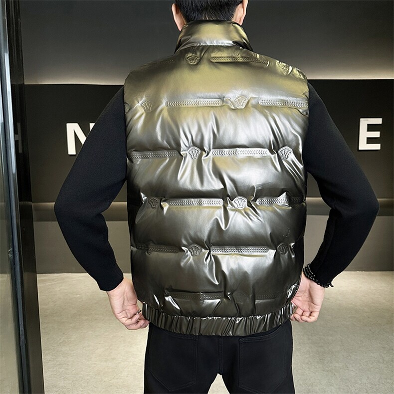新款男士亮面羽绒马甲加厚款防寒佳品309B-3-8857-P110,女装马甲,星座1409-3