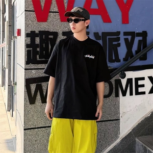 万针全刺绣工艺抖音得物高品质260克重磅纯棉双纱美式高街短袖T恤图片