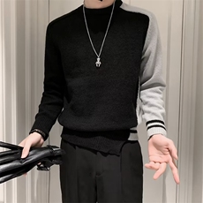 男士毛衣秋冬季新款撞色拼接内搭针织衫高级感潮牌打底衫S549，男装针织衫/毛衣，星座1116A-2（原606A-1）
