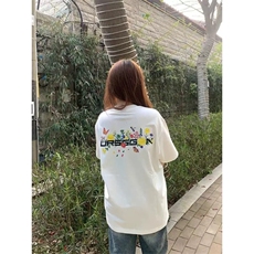 网图有货美式潮牌刺绣花卉短袖T恤男女宽松情侣装上衣A443-P32，男装T恤，星座1505