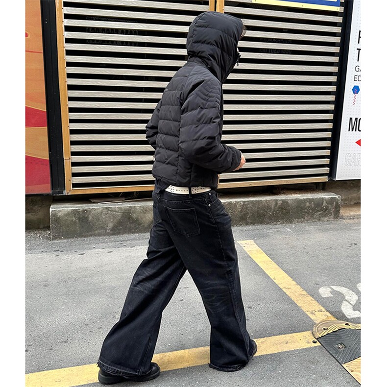 个性斜拉链连帽短款修身棉服610A-1-L8501-P74,男装棉衣,星座610A-1