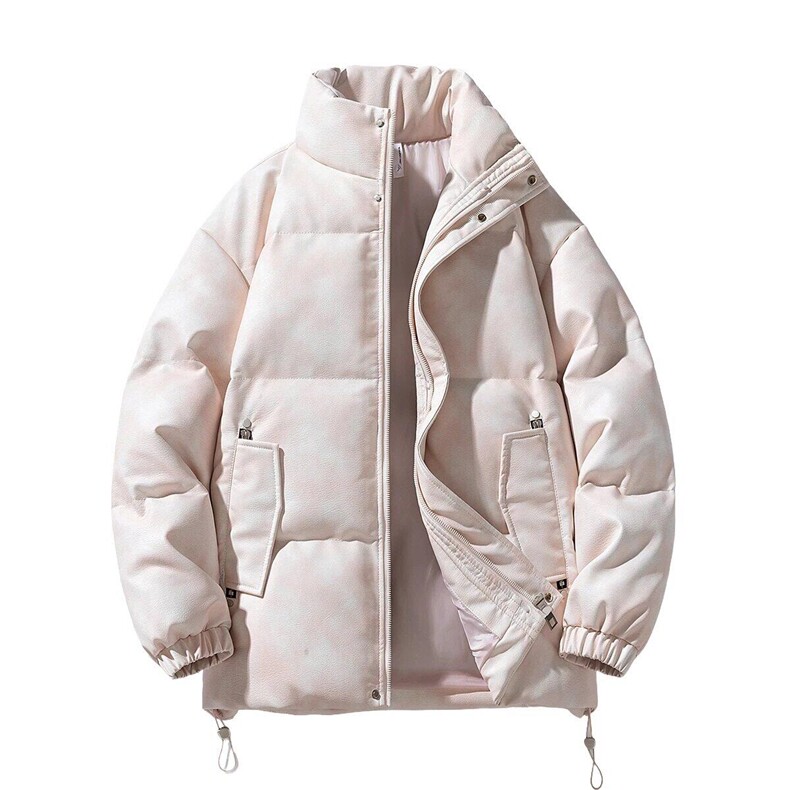 冬季棉衣男女情侣棉服痞帅青少年PU保暖皮外套图片