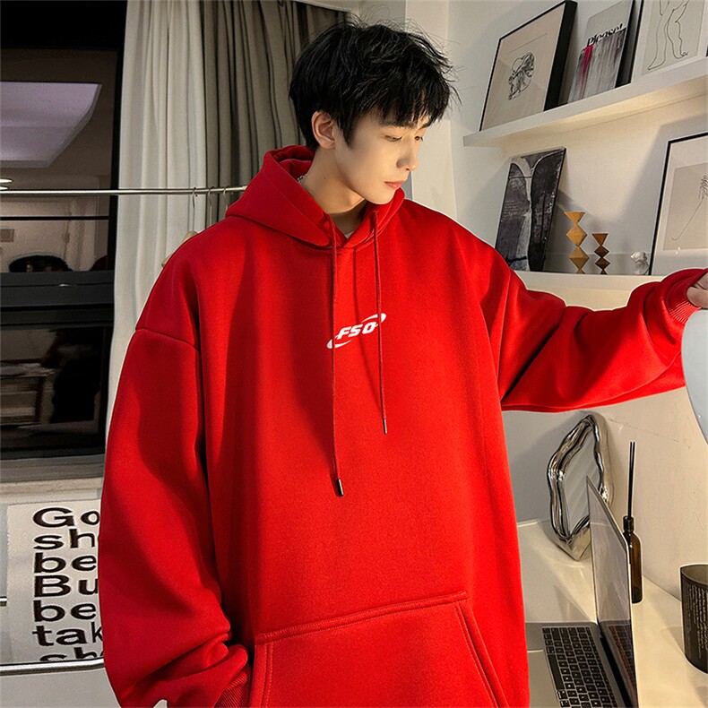 抖音得物供货可提供视频秋冬重磅美式宽松连帽卫衣DL1901，男装卫衣，电商A486