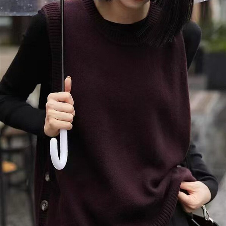 春秋季新款针织马甲女气质减龄外套圆领文艺感背心休闲女装,针织衫/毛衣,唯若美羊绒