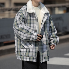 F18-P85美式复古小香风格子棉衣外套2024冬季新款羊羔毛棉服男，男装夹克，星座512-6