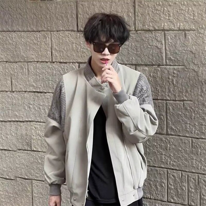 潮流灰色立领棒球服外套男秋季高街休闲百搭情侣装夹克JT22,男装夹克,星座1116A-1（原606A）