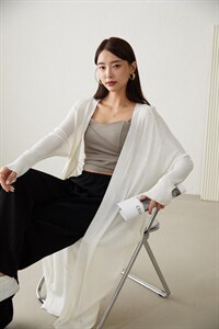 《现货》简约冰丝针织长款开衫,其它,M&VC