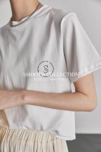 现货简约字母品牌logoT，女装，SMOOTH