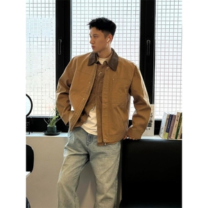 706-1-JK9509-P70  特P  秋季男士卡其色巴恩风工装短款夹克外套图片