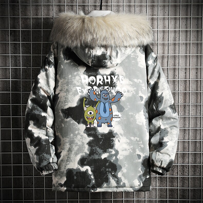 MC49048-P135日系潮衣男大码派克服男工装服外套袄网格,男装棉衣,电商A040A