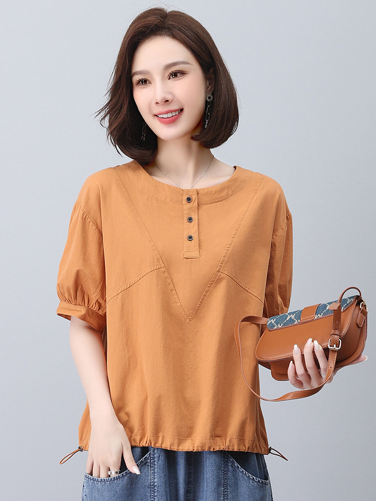 新款夏季宽松显瘦短袖T恤女韩版百搭休闲上衣时尚简约女装,女装T恤,悦见她