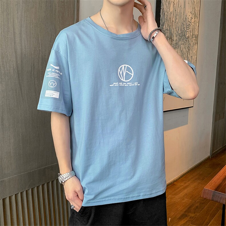 短袖t恤店主风男士圆领潮流体桖夏季印花衣服TC3025-P25,男装T恤,星座717
