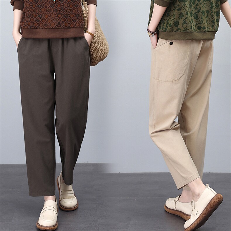 （热销款）2024年春季时尚休闲大口袋裤，女装休闲裤，悦见她