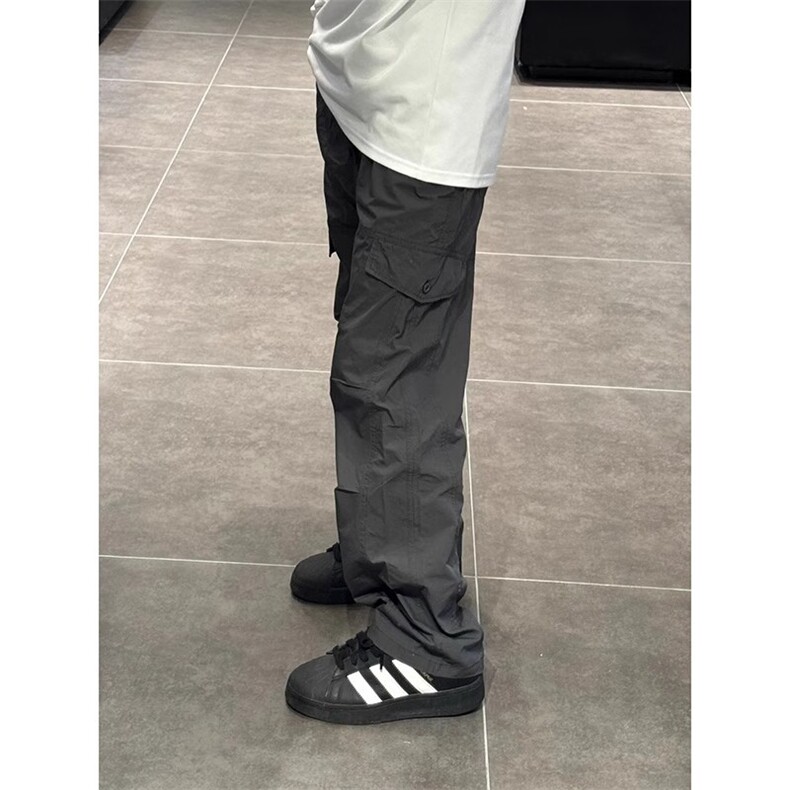 美式hiphop裤子贴标设计机能户外冲锋裤男vintage小众直筒休闲裤,男装休闲裤,星座1007（原301D）