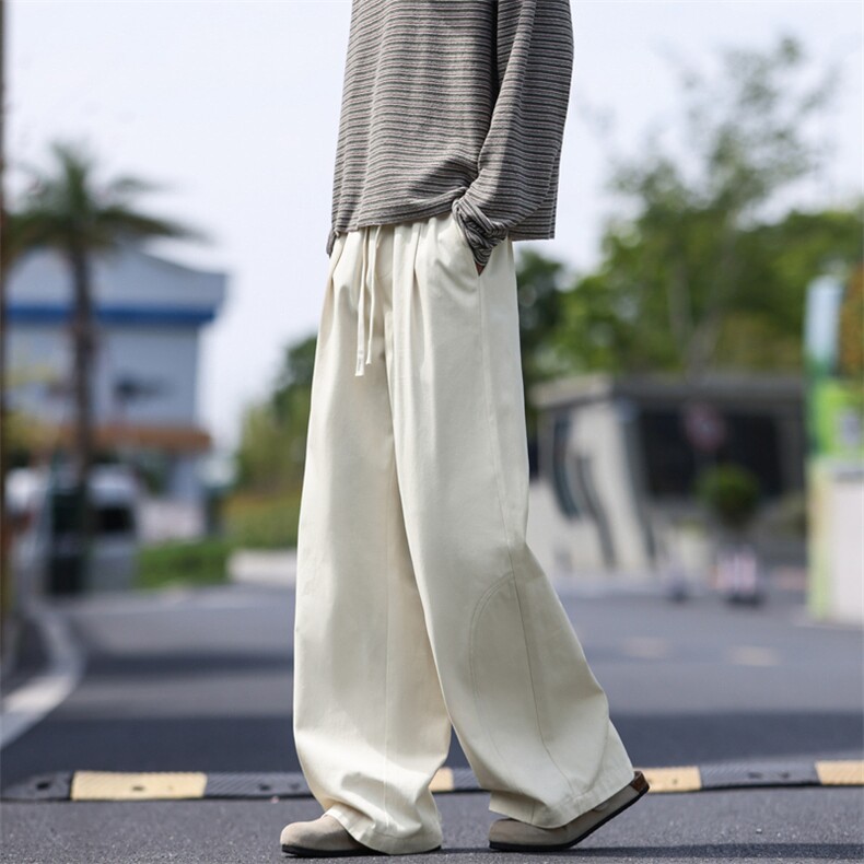 外景高街弯刀裤休闲纯棉宽松复古水洗棉直筒裤A406 KZ2532 特P53图片