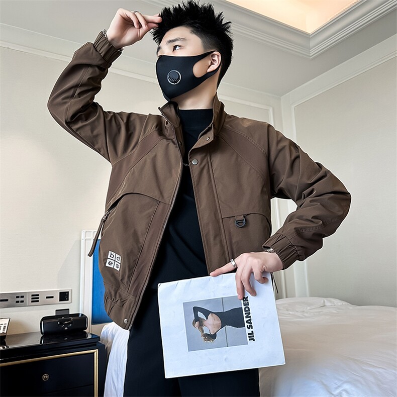 高级感痞帅炸街男立领夹克外套社会小伙店主风301C-JK16-P98控138,男装夹克,星座301C（原B323）