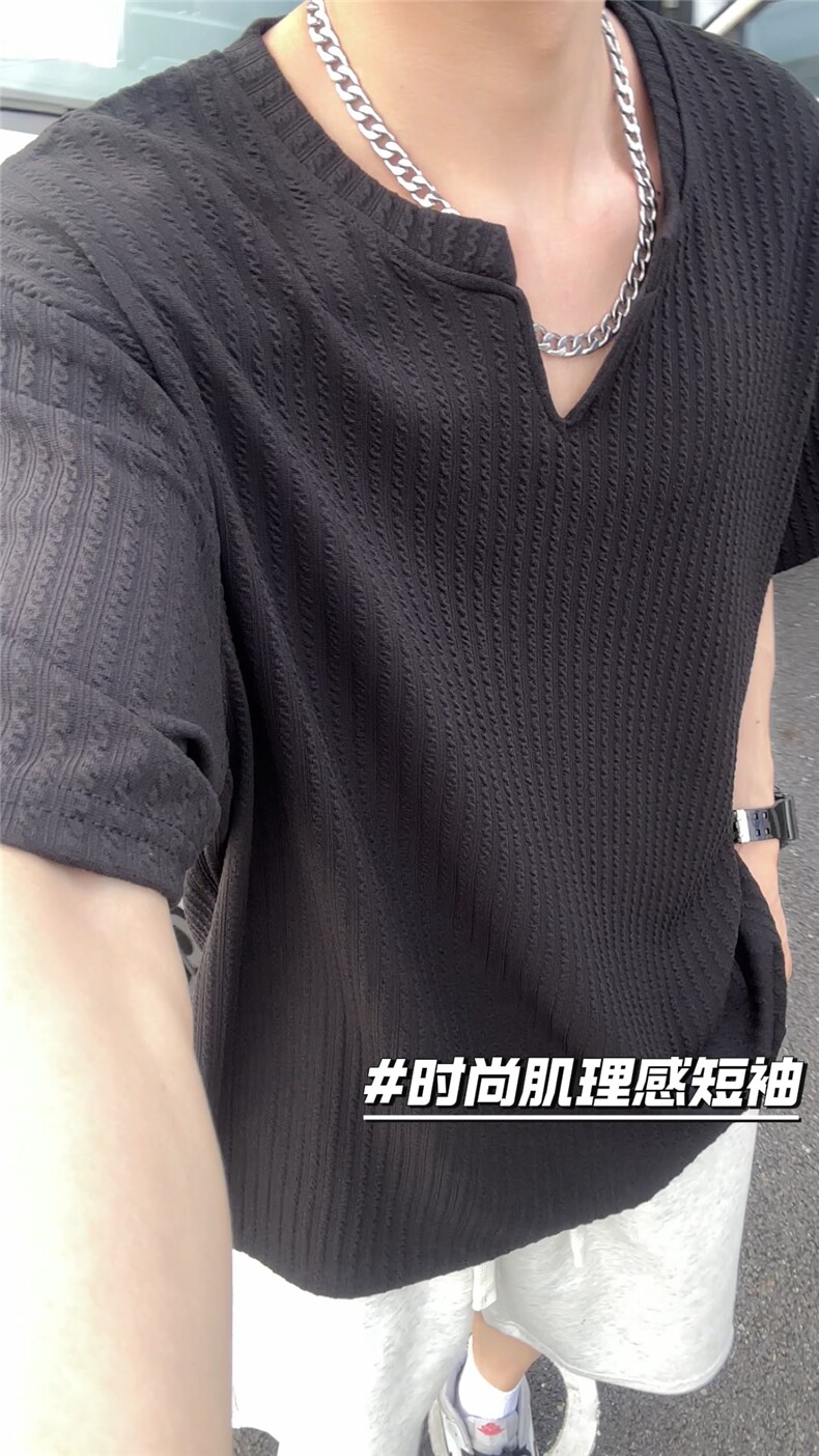 XZ809A/DXVL01/特P15240克肌理感V领T恤,男装T恤,星座809A(原222-1)
