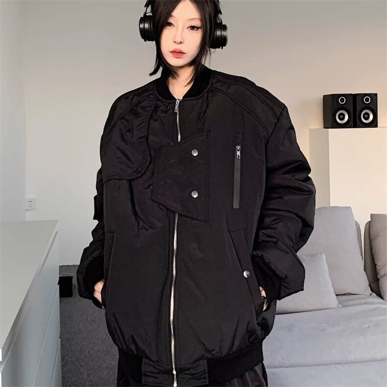 飞行员夹克棒球服保暖拉链休闲外套男士ins潮牌宽松夹克百搭图片