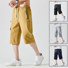 2025夏季新款男士七分裤时尚休闲马裤潮流男裤子KZ1075-P28，男装休闲裤，星座217-4
