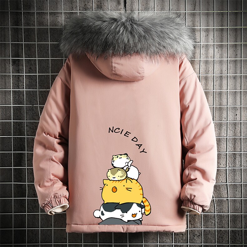 MM48090-P130冬季大毛领棉衣男士大码加厚棉袄男棉服网格,男装棉衣,电商A040A