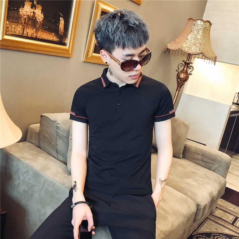 19夏新款社会小伙polo衫休闲翻领短袖韩版百搭修身102A-PL01,男装Polo衫,星座419（原A233）