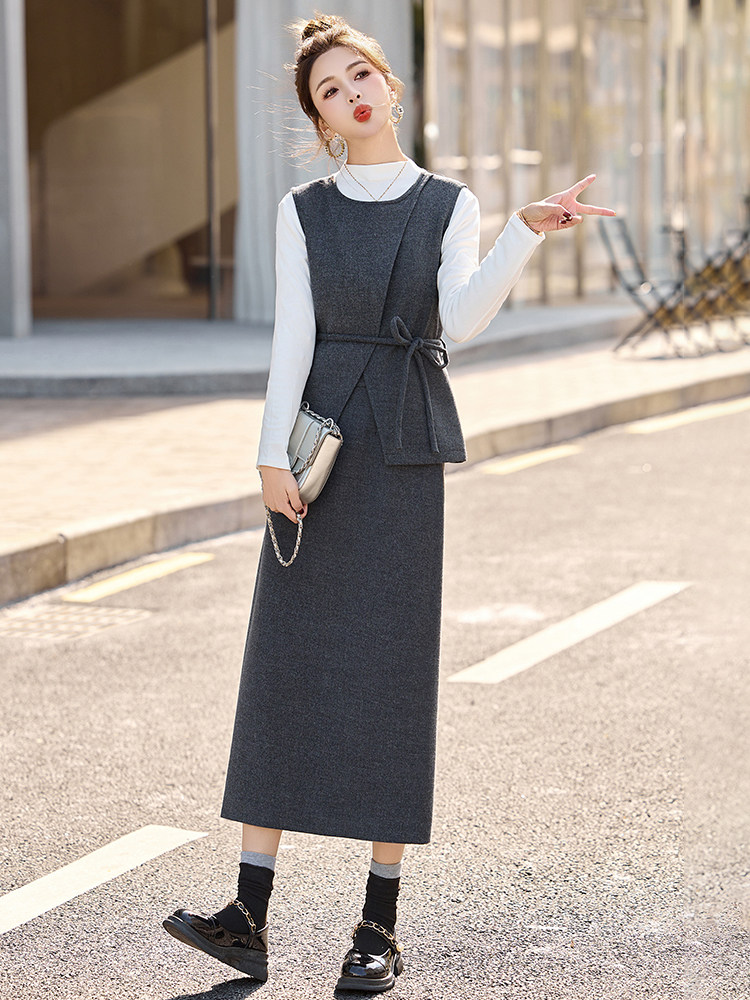 毛呢半身裙马甲小香风套装女2025春季新款减龄搭配一整套气质套裙,女装套装/套裙,流量+
