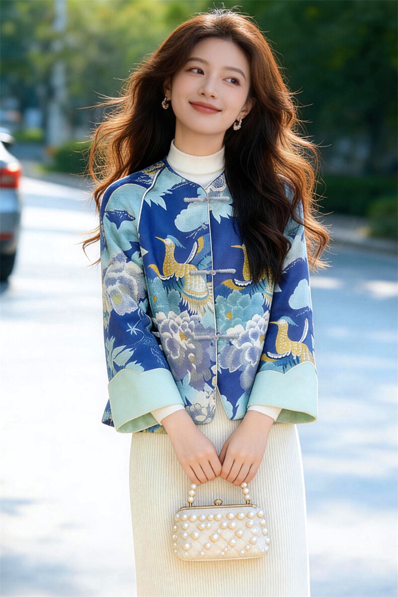 芷墨春季新款新中式盘扣设计感复古外套日常气质显瘦显瘦短开衫女,女装短外套,芷墨服饰
