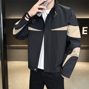 复古撞色拼接立领冲锋衣外套男开衫外套夹克棒球服JK01575-P73图片