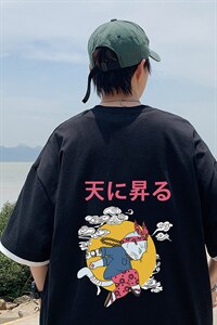 JT55012-P25假两件短袖t恤男大码胖子半袖体恤半截袖港风,男装T恤,电商A040