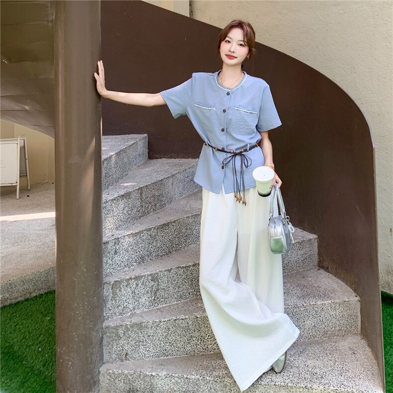 2025夏季新款时尚气质显瘦减龄两件套休闲套装女设计感小众高级感,女装套装/套裙,2D078