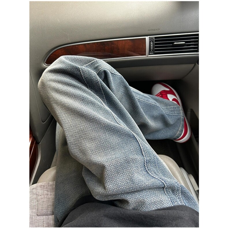 现货星空纹牛仔裤男女直筒宽松阔腿美式vibe高街裤子WL11033-P45，男装牛仔裤，星座1008